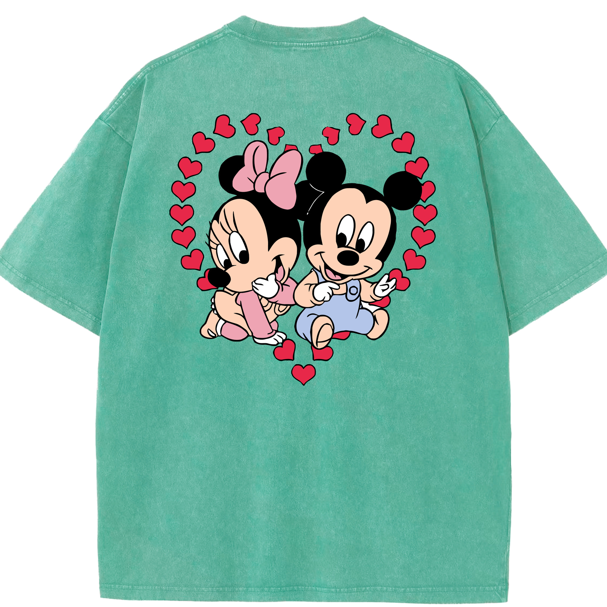 （画像用） ミッキーマウス Mickey Mouse 綿100% ヴィンテージ風 半袖Tシャツ（背面プリント）